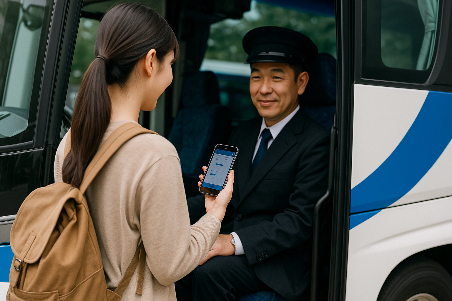 スマートフォンの乗車券画面