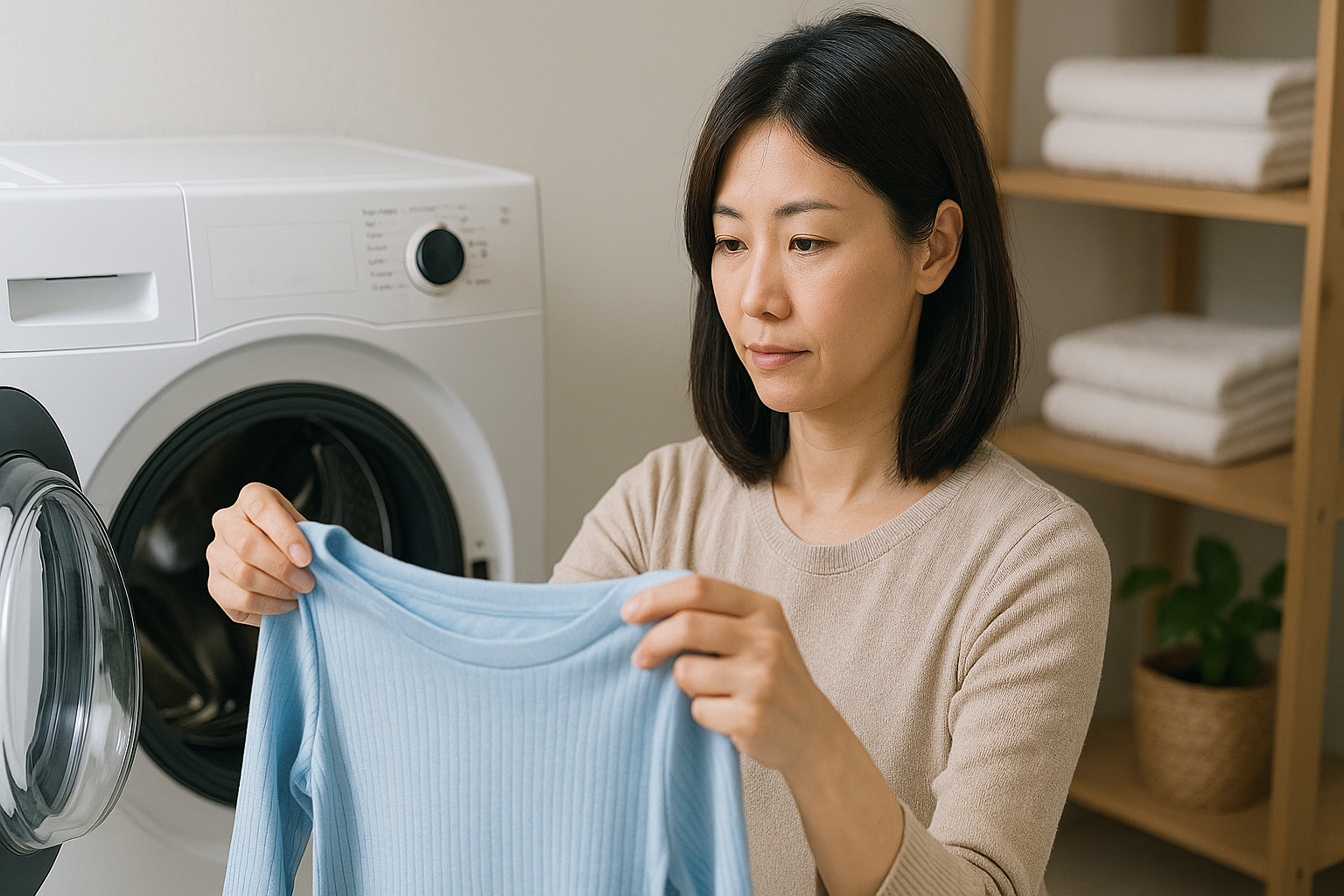 洗濯槽に錠剤を入れる様子