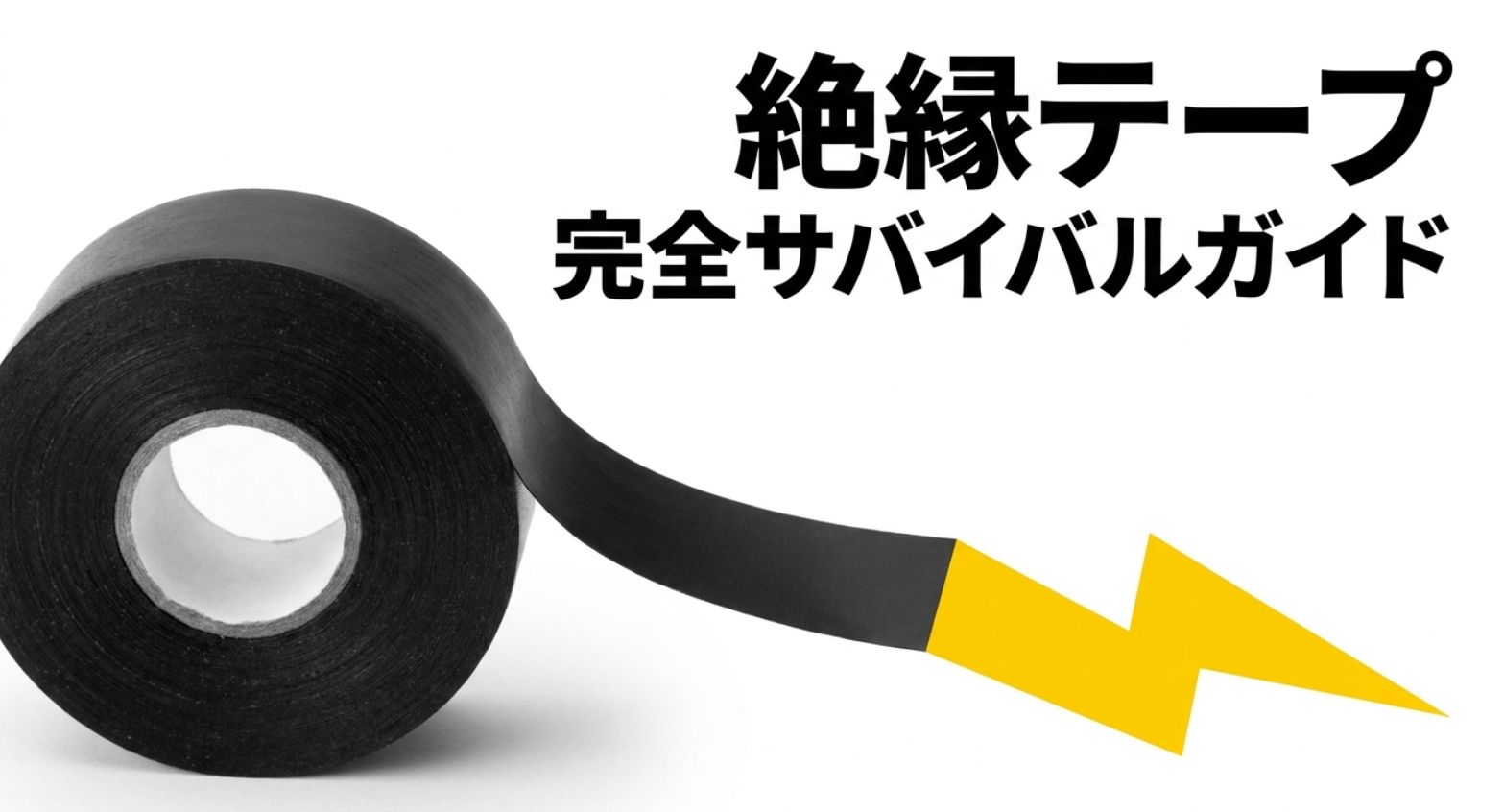 黒い絶縁テープと雷マークを使った絶縁テープ完全サバイバルガイドの表紙