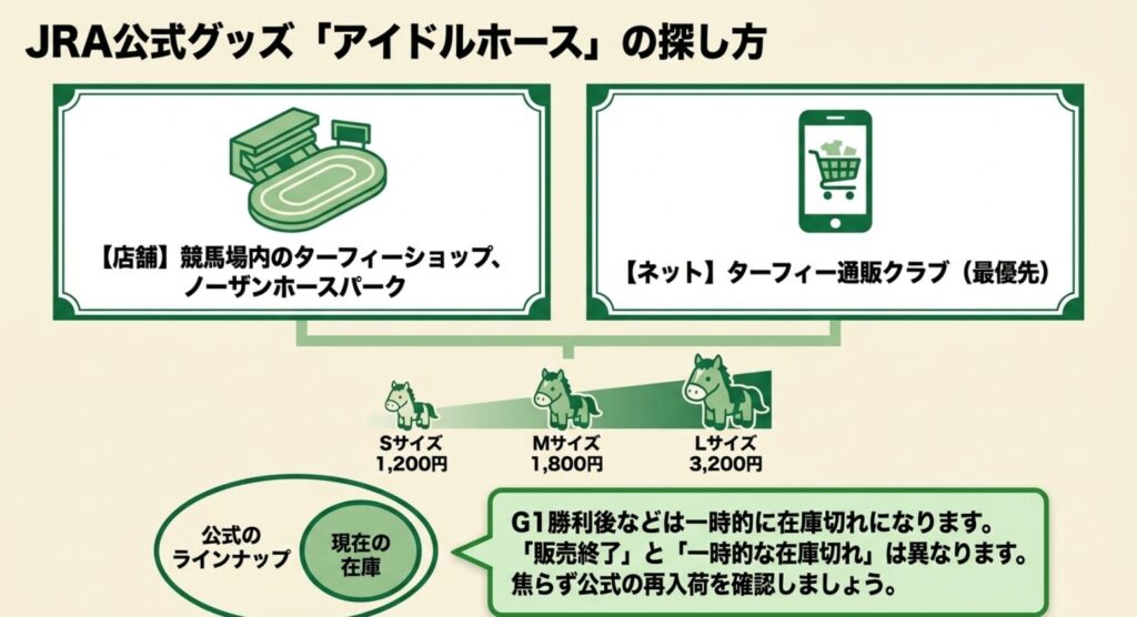 JRA公式グッズのアイドルホースをターフィー通販クラブやターフィーショップで探す方法