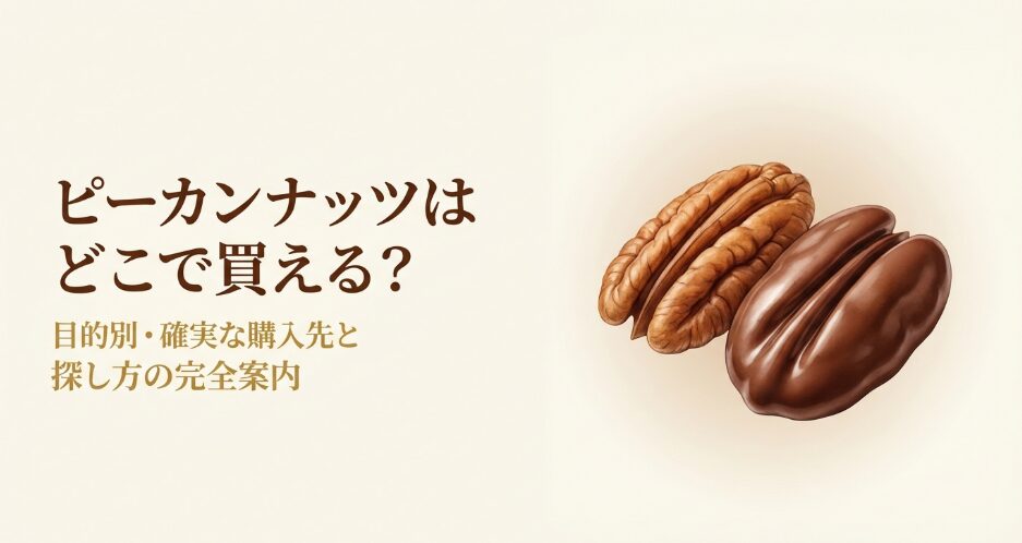 ピーカンナッツはどこで買えるかを目的別の購入先と探し方から解説するスライド